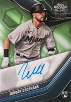 2023 Topps Chrome Black Autograph #JG Jordan Groshans Green Refractor Baseball Card