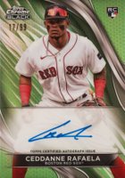 2024 Topps Chrome Black Autographs #CRA Ceddanne Rafaela Green Refractor Baseball Card