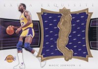 2004 UD Exquisite Collection Extra Exquisite Dual Jersey #EE2MA Magic Johnson Basketball Card