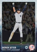 2015 Topps #1 Derek Jeter Two Hands Up-Rainbow Foil Baseball Card