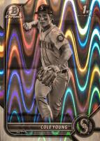 2022 Bowman Draft #BDC112 Cole Young Chrome-Black & White Raywave Refractor Baseball Card