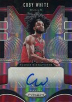 2019 Panini Prizm Rookie Signatures #CWT Coby White Silver Prizm Basketball Card