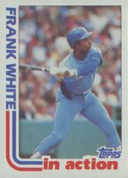 1982 Topps #646 Frank White In Action Baseball Card