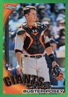 2010 Topps Chrome #221 Buster Posey Green Refractor Baseball Card