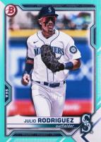 2021 Bowman Draft #BD145 Julio Rodriguez Aqua Baseball Card