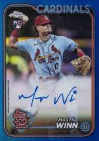 2024 Topps Chrome Rookie Autographs #RAMW Masyn Winn Blue Refractor Baseball Card