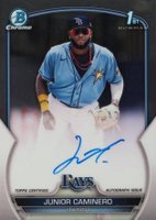2023 Bowman Chrome Prospect Autographs #CPAJCR Junior Caminero Baseball Card