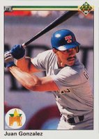 1990 Upper Deck #72 Juan Gonzalez Star Rookie Baseball Card