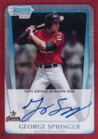 2011 Bowman Chrome Draft Prospect Autographs #GS George Springer Red Refractor Baseball Card