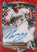 2025 Bowman Chrome Prospect Autographs #CPANK Nick Kurtz Red X-Fractor Baseball Card