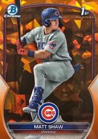 2023 Bowman Draft Sapphire Edition #BDC33 Matt Shaw Orange Baseball Card