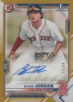 2021 Bowman Paper Prospect Autographs #BJ Blaze Jordan Gold Baseball Card