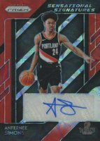 2018 Panini Prizm Sensational Signatures #SSASM Anfernee Simons Choice Prizm Basketball Card
