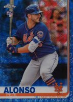 2019 Topps Chrome #204 Pete Alonso Blue Wave Refractor Baseball Card