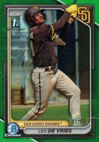 2024 Bowman Chrome Prospects #BCP179 Leo de Vries Green Refractor Baseball Card
