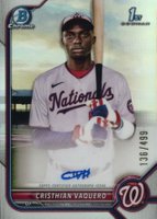 2022 Bowman Chrome Prospect Autographs #CPACV Cristhian Vaquero Refractor Baseball Card