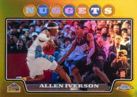 2008 Topps Chrome #3 Allen Iverson Gold Refractor Basketball Card