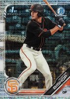2019 Bowman Draft #BDC31 Hunter Bishop Chrome-With Bat-Asia Refractor Baseball Card