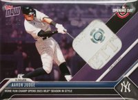 2023 Topps Now #1C Aaron Judge Game-Used Base Relic-Purple Baseball Card