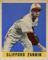 1948 Leaf #123 Cliff Fannin Short Print Baseball Card