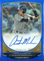 2013 Bowman Chrome Draft Picks & Prospects Autographs #BCAAM Austin Meadows Blue Refractor Baseball Card