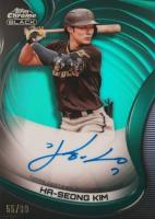 2022 Topps Chrome Black Autographs #HSK HA-Seong Kim Green Refractor Baseball Card