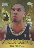 1999 Stadium Club Chrome Visionaries #V2 Tim Duncan Refractor Basketball Card