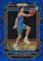 2022 Panini Prizm #266 Chet Holmgren Blue Shimmer Fotl Basketball Card