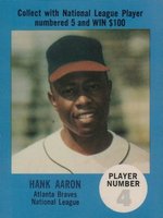 1968 Atlantic Oil Play Ball Game-Perforated # Hank Aaron Play Ball Back Baseball Card