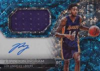 2016 Panini Spectra #118 Brandon Ingram Autograph Jersey-Neon Blue Basketball Card