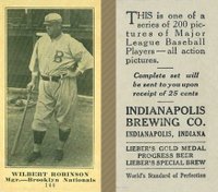 1916 Indianapolis Brewing #144 Wilbert Robinson Baseball Card