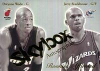 2003 SkyBox Autographics Rookie Affirmed #6 Dwyane Wade/Jerry Stackhouse Basketball Card
