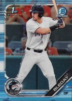 2019 Bowman Draft #BDC150 J.J. Bleday Chrome-Batting-Sky Blue Refractor Baseball Card