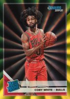 2019 Panini Donruss #206 Coby White Green/Yellow Laser Basketball Card