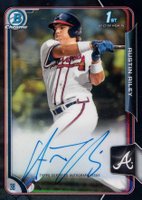 2015 Bowman Chrome Draft Pick Autograph #BCAARI Austin Riley Black Refractor Baseball Card