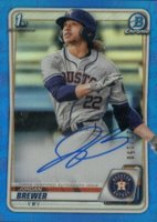 2020 Bowman Chrome Prospect Autographs #CPAJBR Jordan Brewer Blue Refractor Baseball Card
