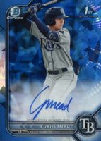 2022 Bowman Sapphire Edition Chrome Prospect Autographs #CM Curtis Mead Baseball Card