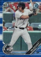 2019 Bowman Draft #BDC150 J.J. Bleday Chrome-Batting-Blue Refractor Baseball Card
