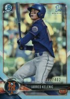 2018 Bowman Draft #BDC6 Jarred Kelenic Chrome-Batting-Sky Blue Refractor Baseball Card
