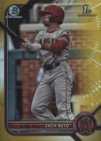 2022 Bowman Draft #BDC18 Zach Neto Chrome-Gold Refractor Baseball Card