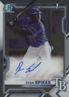 2021 Bowman Draft Chrome Draft Pick Autographs #CDARSP Ryan Spikes Baseball Card