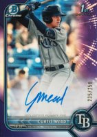 2022 Bowman Chrome Prospect Autographs #CPACM Curtis Mead Purple Refractor Baseball Card