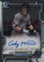 2021 Bowman Draft Chrome Draft Pick Autographs #CDACMO Cody Morissette Baseball Card