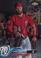 2018 Topps Chrome #139 Bryce Harper In Dugout-Refractor Baseball Card