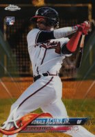 2018 Topps Chrome #193 Ronald Acuna Jr. Gold Wave Refractor Baseball Card