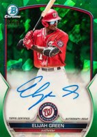 2023 Bowman Sapphire Edition Chrome Prospects Autographs #BSPAEG Elijah Green Green Baseball Card