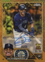 2023 Topps Gilded Collection Topps Chrome Gold Etch Autographs #CGAJR Julio Rodriguez Baseball Card