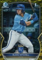 2023 Bowman Draft #BDC133 Blake Mitchell Chrome-Yellow Lunar Crater Baseball Card