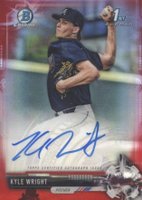 2017 Bowman Draft Chrome Draft Picks Autographs  #CDAKW Kyle Wright Red Refractor Baseball Card