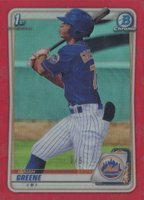2020 Bowman Draft #BD77 Isaiah Greene Chrome-Red Refractor Baseball Card